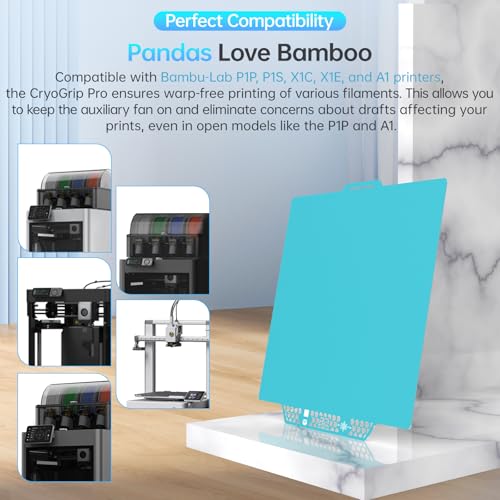 BIQU CryoGrip Pro Glacier 257x257mm Panda Build Plate for Bambu-Lab P1S/P1P/P2S/X1C/X1E/A1 3D Printer Double Sided Upgrade Build Plate Removable Surface Platform - Image 4