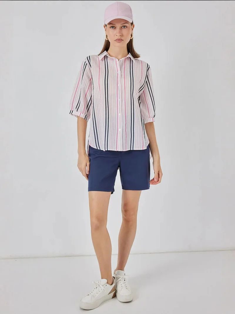 بيغ دارت قميص مخطط بوبلين