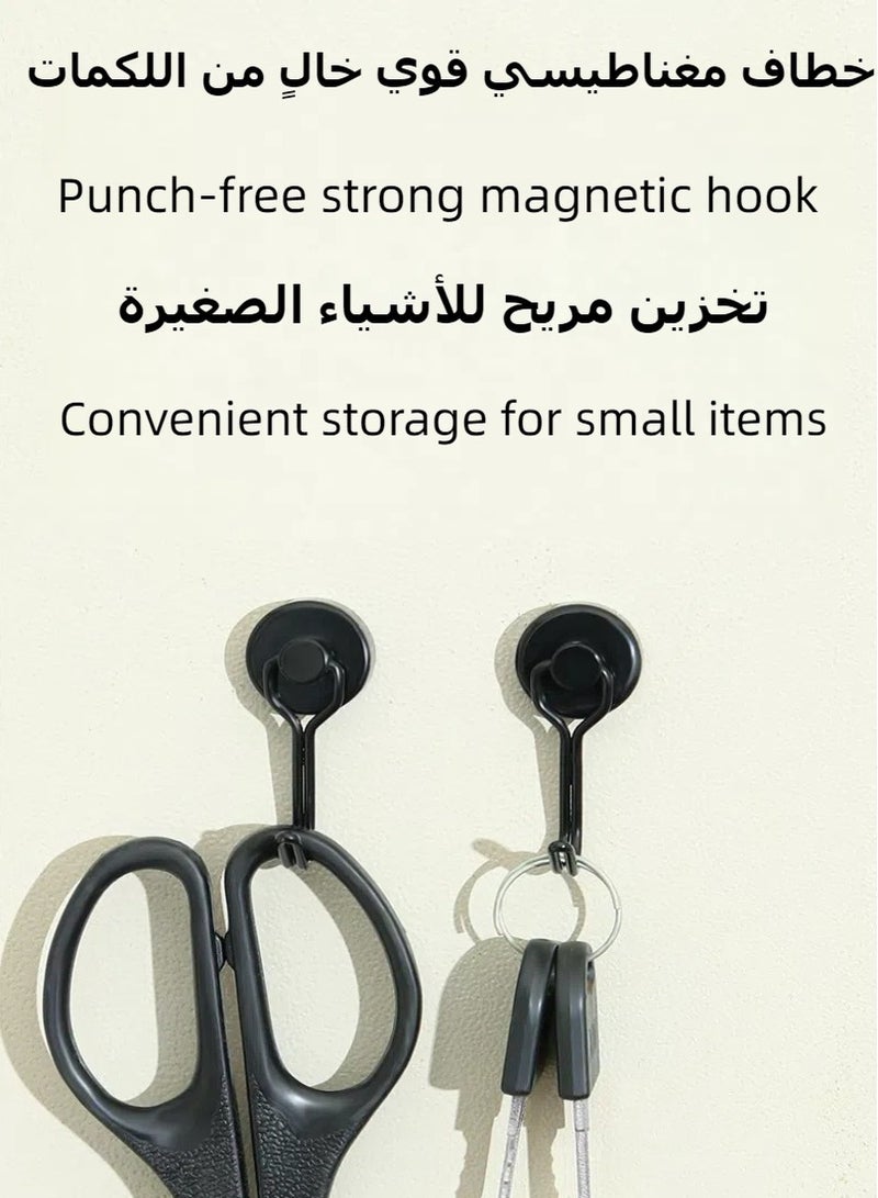 6-Piece Wall Hooks, Self Adhesive Hook, Small Magnetic Holde, Extra Strong Magnet with Hook for Fridge, Home, Bathroom, Kitchen, Office - Image 2