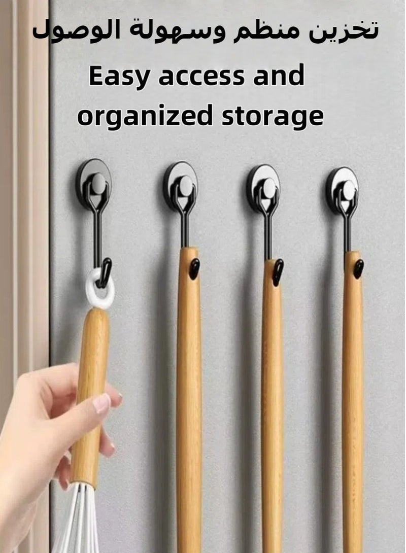 6-Piece Wall Hooks, Self Adhesive Hook, Small Magnetic Holde, Extra Strong Magnet with Hook for Fridge, Home, Bathroom, Kitchen, Office - Image 3