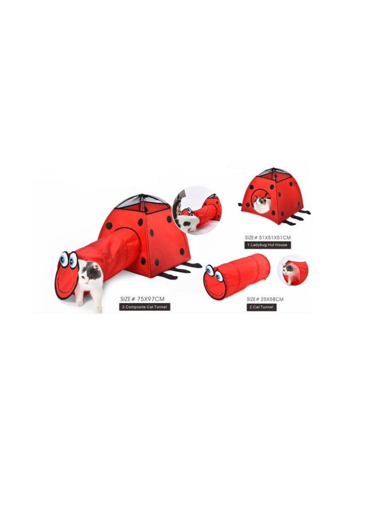 Naomi Tunnel & Tent for Pets – Durable Polyester Fabric Pet Playhouse – Foldable, Portable, Lightweight, and Easy to Set Up – Ideal for Cats, Dogs, and Small Pets – Indoor and Outdoor Fun, Comfortable, and Spacious Design