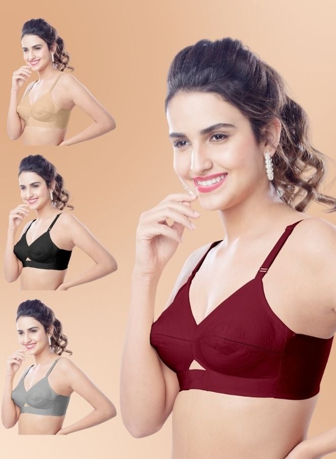 BRIDA Brida Women's Cotton Bra(Kavya Xtrasoft) & High-Waisted Panties Set(Petals)- (Colours & Print May Vary)  - Image 5