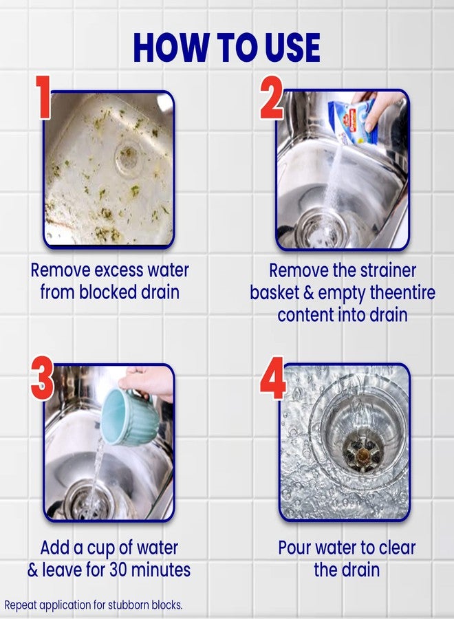 كيوي مسحوق كيوي درانكس لتنظيف المجاري | خبير المجاري رقم 1 في الهند | تركيبة سريعة المفعول تزيل الشحوم والشعر وبقايا الطعام في 30 دقيقة | آمن لأحواض المطبخ والمغاسل ومصارف الحمامات والأنابيب | عبوة من 8 قطع - Image 5