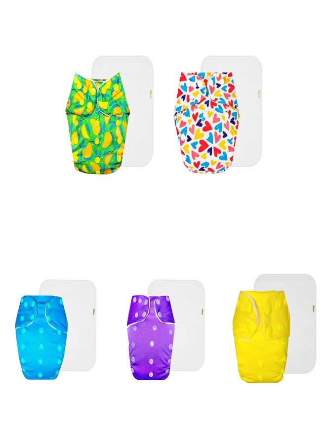 حفاضات دمبلدو القماشية الممتازة مع حشوة قطنية (عبوة من 5) | مضادة للحساسية | مانعة للتسرب | سريعة الجفاف | مصممة من قبل الأمهات | من 3 أشهر إلى 3 سنوات | للجنسين - Image 1