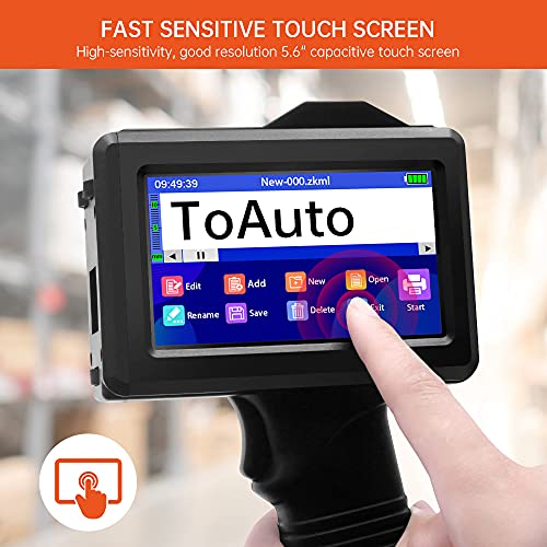 TOAUTO Portable Intelligent Upgraded Handheld Inkjet Printer Gun with 5.6 Inch LED Touch Screen Quick-Drying Inkjet Coding Machine for Code Date Label Industry Design House Usage - Image 2