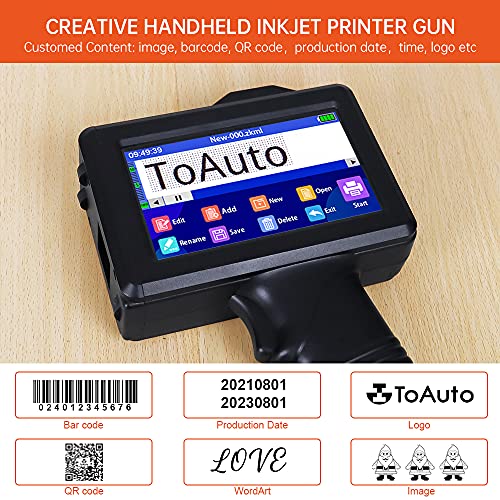 TOAUTO Portable Intelligent Upgraded Handheld Inkjet Printer Gun with 5.6 Inch LED Touch Screen Quick-Drying Inkjet Coding Machine for Code Date Label Industry Design House Usage - Image 4