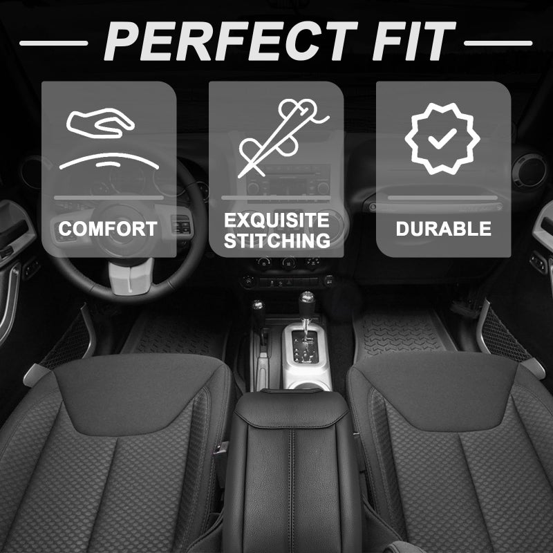 Muslogy Center Console Armrest Cover Fit for Jeep Wrangler JK JKU 2011-2017 Accessories, Comfort Armrest Pad Console Lid Cushion Vegan Leather Regular Thick - Image 5