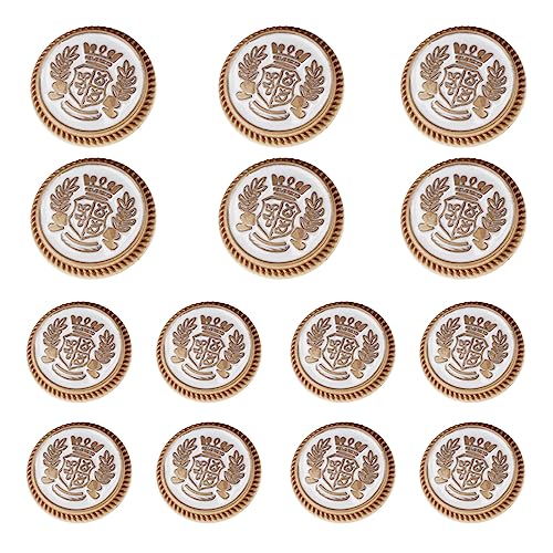 MASONEE 14-Piece Gold Metal Blazer Button Set - 23mm & 18mm Buttons for Men's Blazers, Suits, Sport Coats, Uniforms & Jackets - Image 1