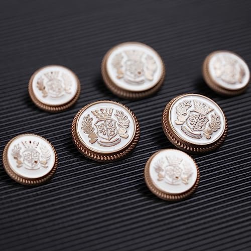 MASONEE 14-Piece Gold Metal Blazer Button Set - 23mm & 18mm Buttons for Men's Blazers, Suits, Sport Coats, Uniforms & Jackets - Image 3