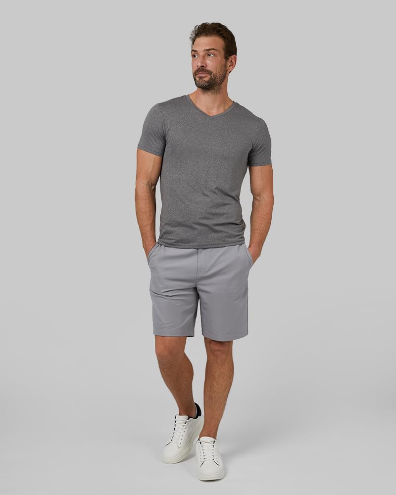 32 Degrees Mens Cool Quick Dry Active Lounge Basic Vneck T-Shirt, Grey Heather, Large - Image 4