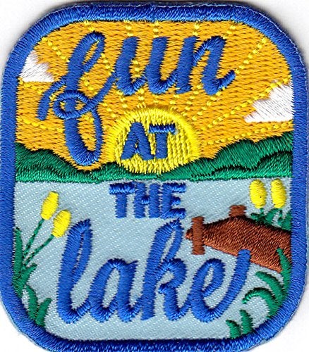 SL 'FUN AT THE LAKE' - OUTDOORS - SWIMMING - FISHING - 2 x 2.25 Inches - Multicolored - Embroidered Patch - Image 5