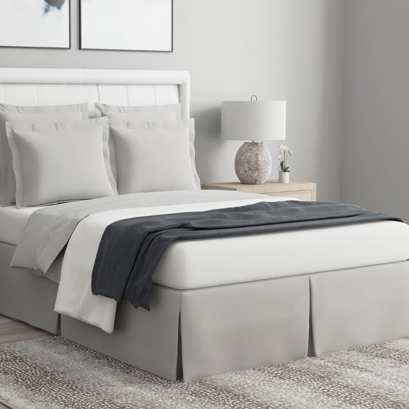 Bed Makers Never Lift Your Mattress Wrap Around Bed Skirt Classic Style Low Maintenance Wrinkle Resistant Fabric Traditional 14 Inch Drop Length King Soft Silver