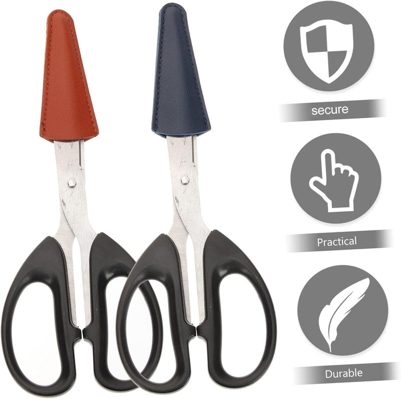 Natural material STOBOK 16pcs Trim Scissors for Eyebrows Scissor Sheaths Portable Sewing Scissor Sheaths Scissors Cover Tip Protectors Gulf climate upgraded quality - Image 3