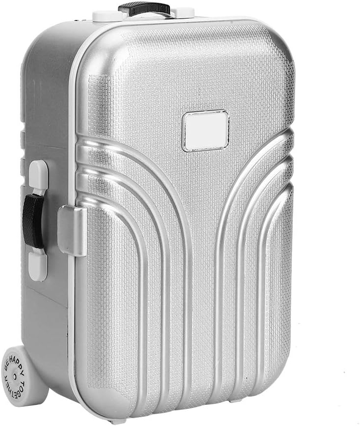 jellyflow Baby Suitcase Toy, Baby Suitcase Toy Cute Plastic Rolling Suitcase Mini Luggage Box Toy Box for Children,6.1 x 4.1 x 2.8 in (Silver) - Image 4