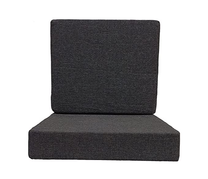 Naman Arts Sofa Foam Cushions in Velvet Zip Cover Warm and Decent Visual Stretchy Soft Velvet Fabric Multipurpose Using Cover Seat 22x21x4 Back 21x18x4 Density32 Foam Black Mixture - Image 1
