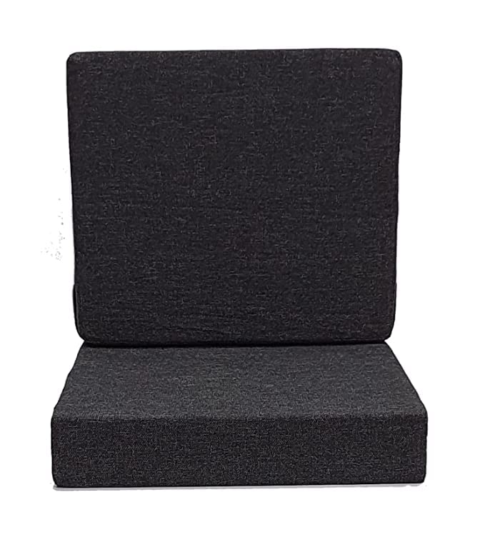 Naman Arts Sofa Foam Cushions in Velvet Zip Cover Warm and Decent Visual Stretchy Soft Velvet Fabric Multipurpose Using Cover Seat 22x21x4 Back 21x18x4 Density32 Foam Black Mixture - Image 2