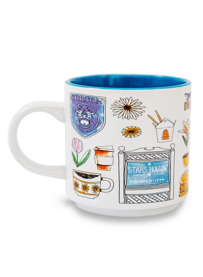 Silver Buffalo Gilmore Girls Stars Hollow Allover Icons Ceramic Stacking Mug | Large Coffee Cup For Espresso, Caffeine, Beverages, Home & Kitchen Essentials | Cute Gifts and Collectibles | Holds 13 Ounces - Image 1