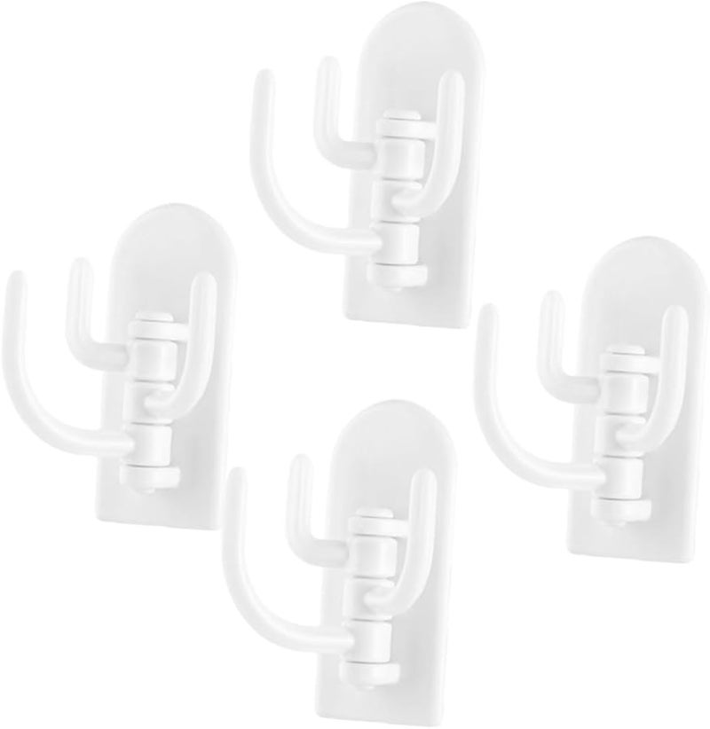 Rotatable Over Door Hooks 4PCS Plastic Space Saving Organizer For Kitchen Cabinet Towels Bags - Image 2