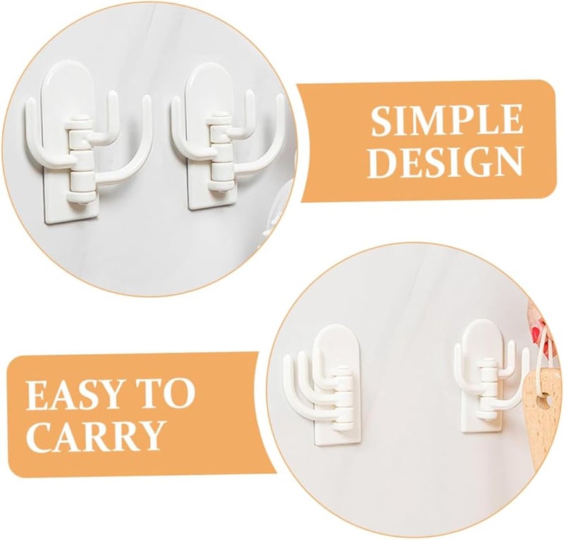 Rotatable Over Door Hooks 4PCS Plastic Space Saving Organizer For Kitchen Cabinet Towels Bags - Image 3