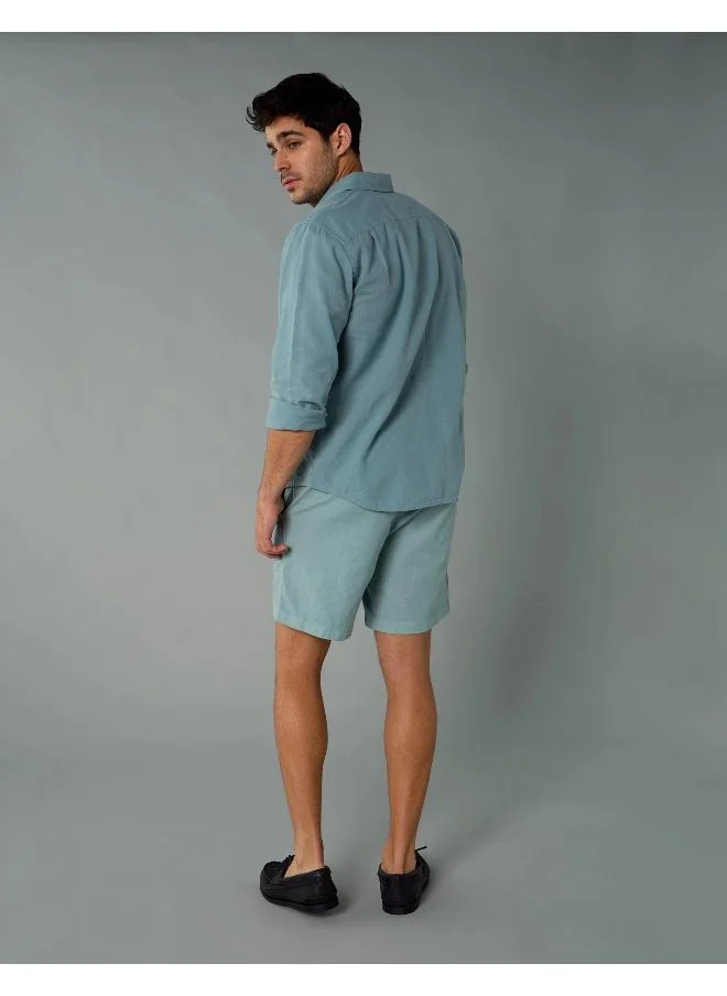 امريكان ايجل AE Long-Sleeve Linen-Blend Button-Up Shirt