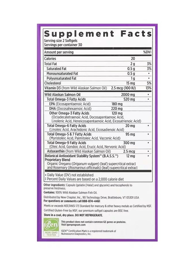 New Chapter Wholemega Fish Oil, 60 Softgels - Image 3