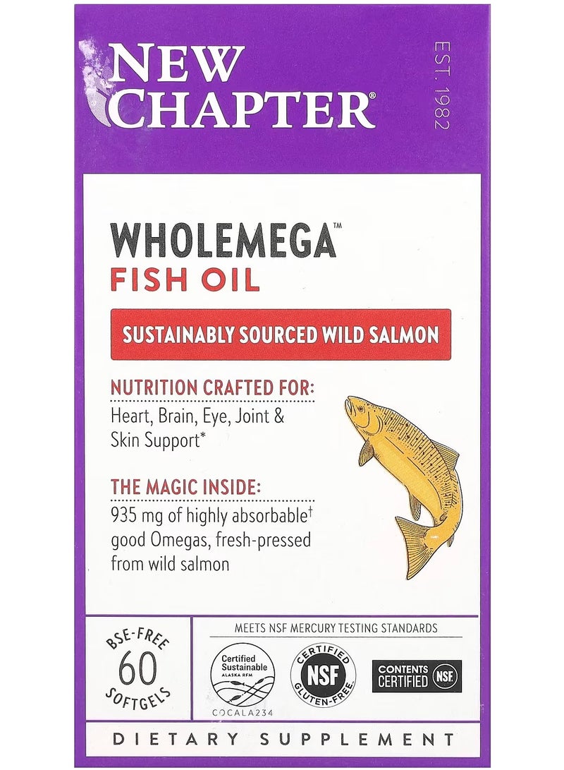 New Chapter Wholemega Fish Oil, 60 Softgels - Image 1