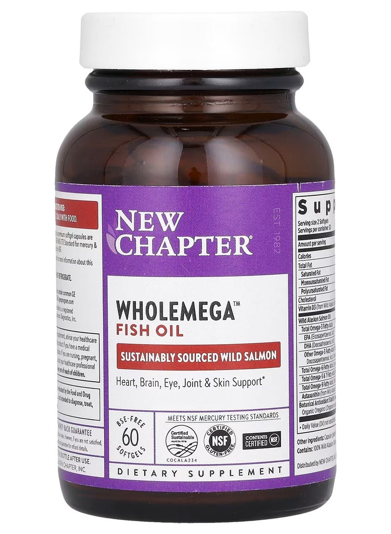 New Chapter Wholemega Fish Oil, 60 Softgels - Image 2