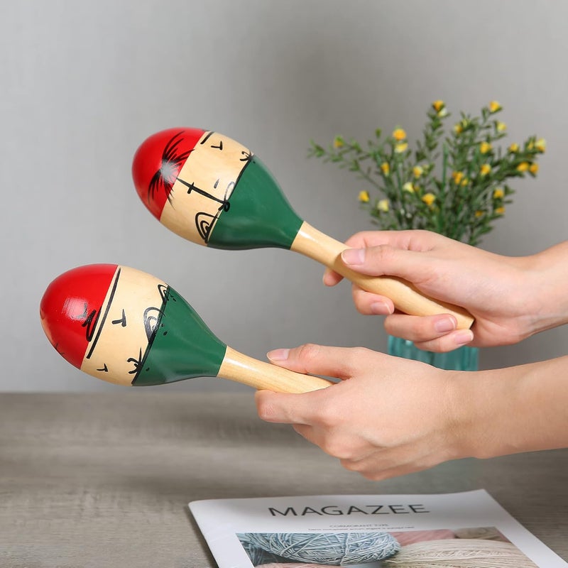 DOMG Professional Maracas, Wooden Rumba Shaker Rattle Musical Instrument Set of 2 - Image 4