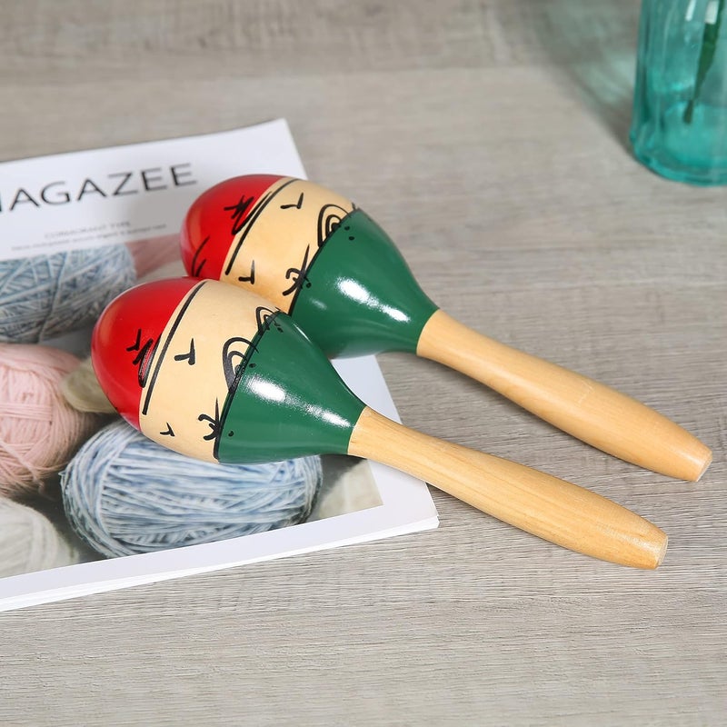 DOMG Professional Maracas, Wooden Rumba Shaker Rattle Musical Instrument Set of 2 - Image 5