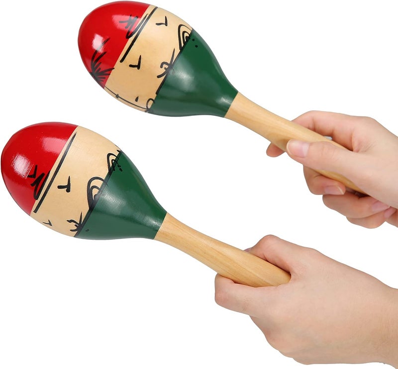 DOMG Professional Maracas, Wooden Rumba Shaker Rattle Musical Instrument Set of 2 - Image 1