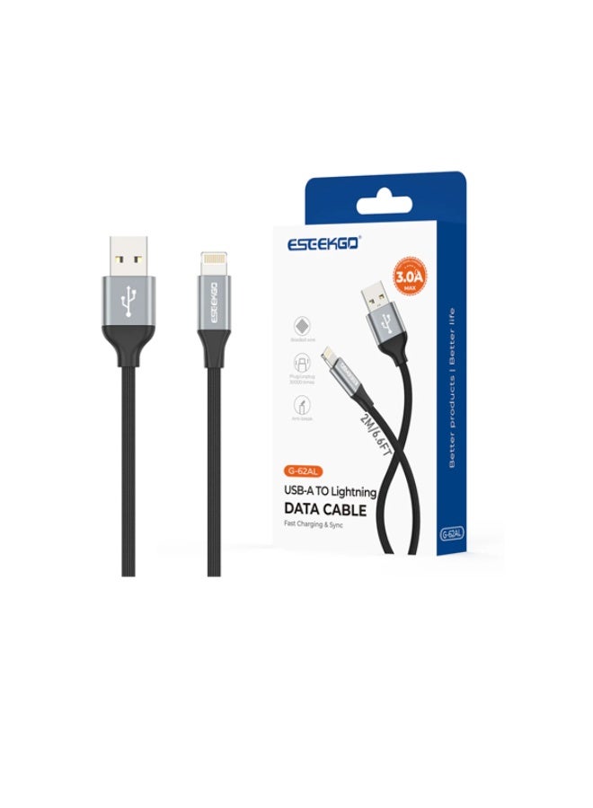ESEEKGO G-62AL USB to Lightning Data Cable 2M – Fast Charging & Data Transfer - Image 2