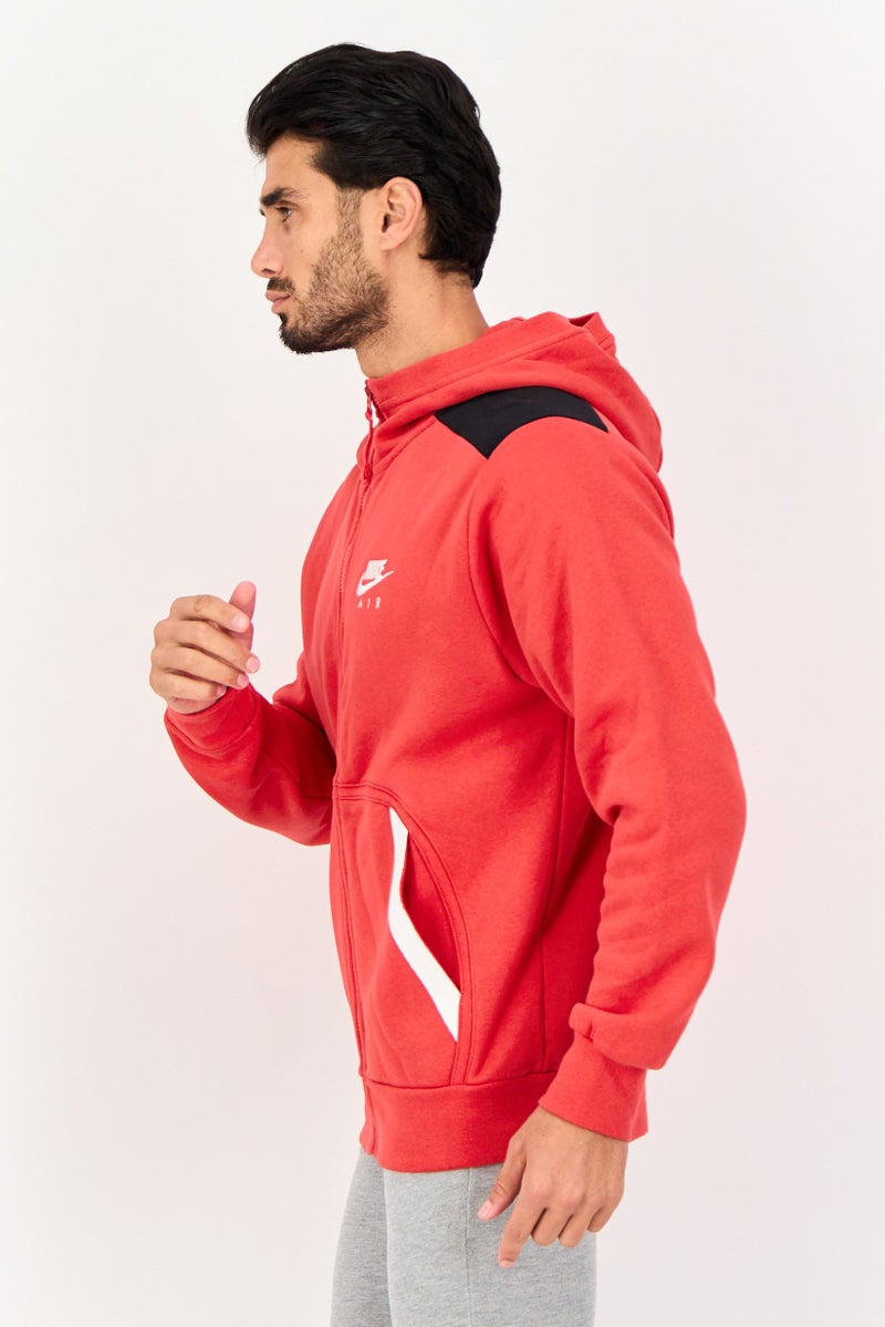 Nike Men Sportswear Fit Long Sleeve Outdoor Hooded Sweatshirt, Red - Image 3