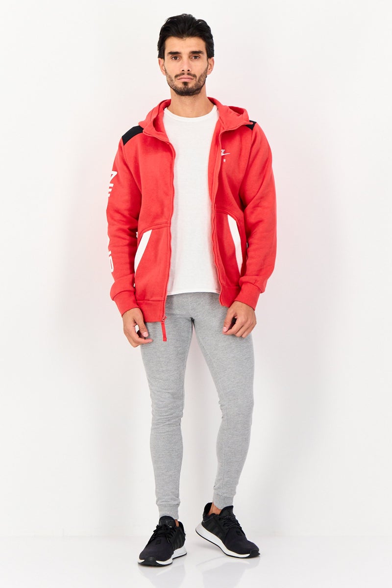 Nike Men Sportswear Fit Long Sleeve Outdoor Hooded Sweatshirt, Red - Image 4