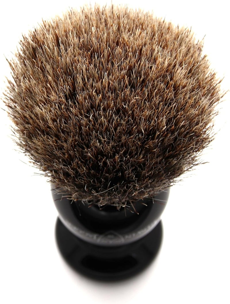 Edwin Jagger 1EJ946SDS Classic Best Badger Hair Exfoliating Shaving Brush with Stand for Shaving Cream or Shaving Soap for Men and Women Imitation Ebony - Image 3