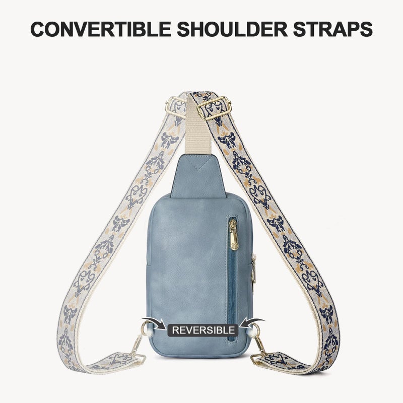 BOSTANTEN Sling Bag Quilted Crossbody Bags for Women Cross Body Purse Leather Fanny Pack with Adjustable Guitar Strap - Image 5