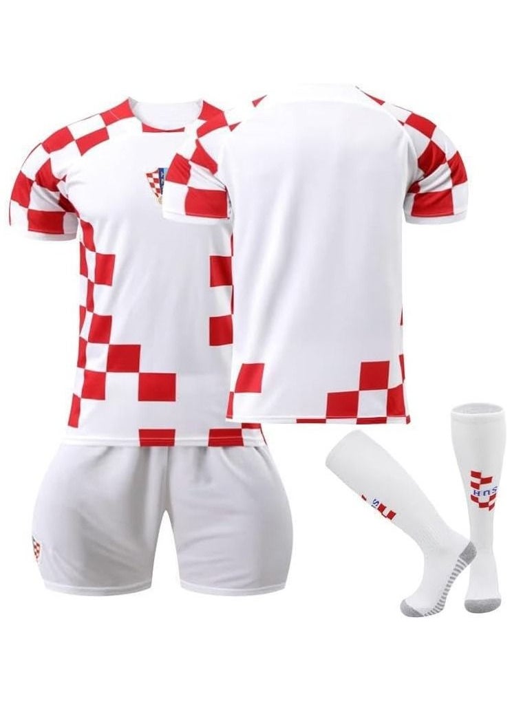 Generic - 2023 Croatia Home Football Kits Modric #10 Fans Football Jersey/Shorts Socks Gift Set Youth Sizes and Adult Size - Image 1