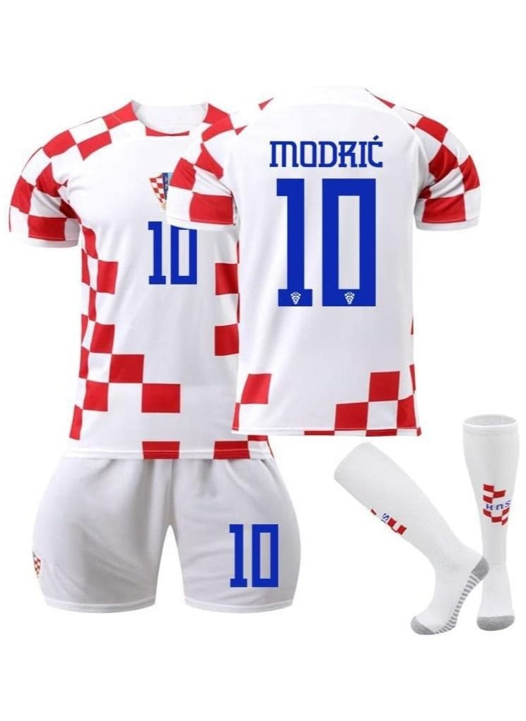 Generic - 2023 Croatia Home Football Kits Modric #10 Fans Football Jersey/Shorts Socks Gift Set Youth Sizes and Adult Size - Image 1