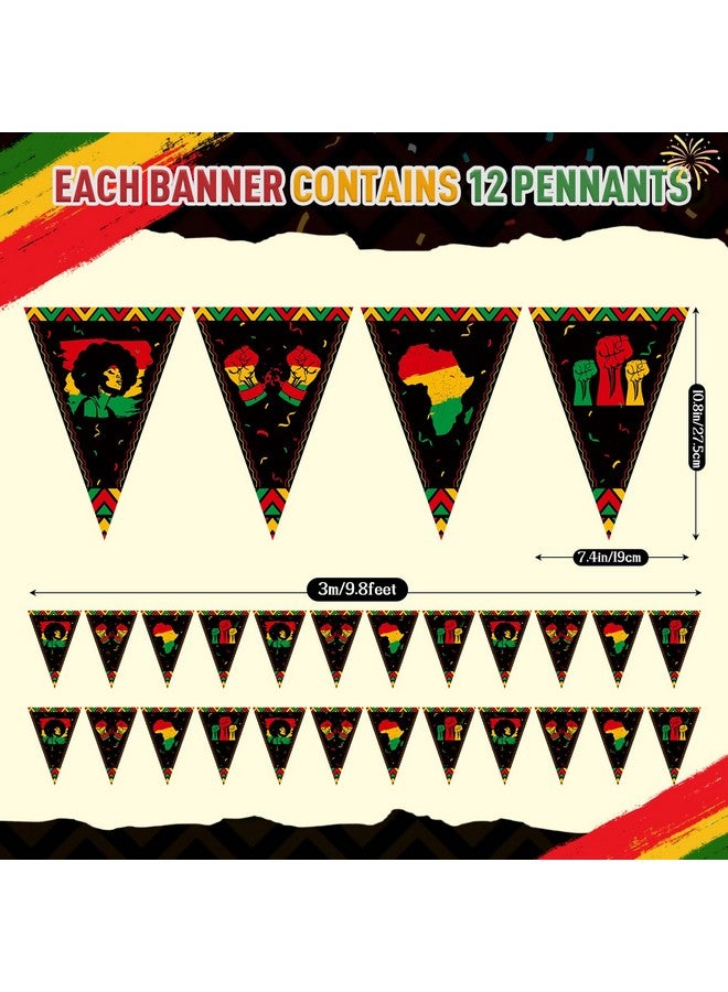 Hestya 10 Pcs Hestya Juneteenth Pennant Banners June 19th Party Decoration Juneteenth Triangle Banner Flags Africa American Pennant Bunting for Freedom June 19th Black History Month Party Supplies - Image 2