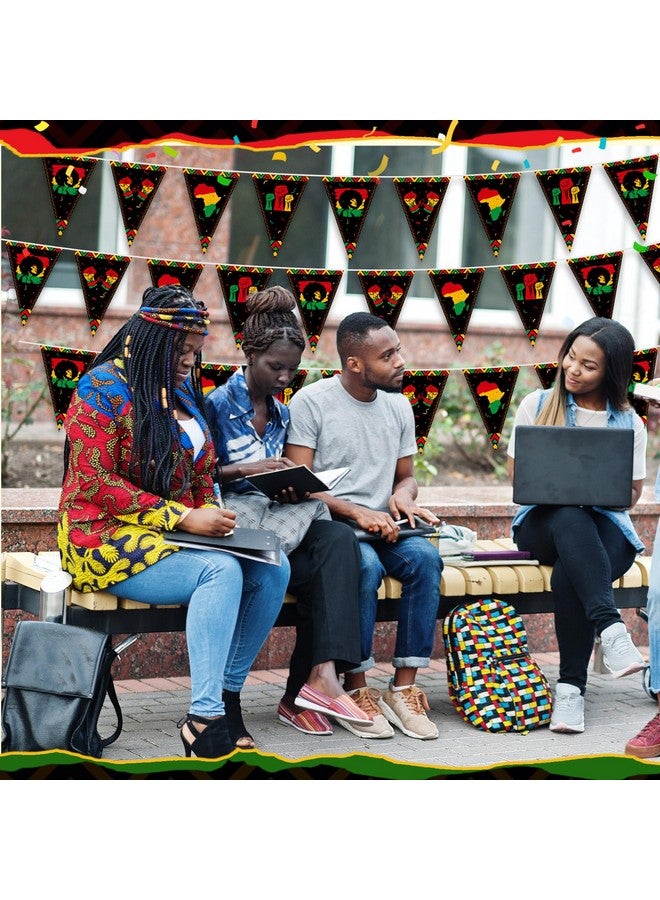 Hestya 10 Pcs Hestya Juneteenth Pennant Banners June 19th Party Decoration Juneteenth Triangle Banner Flags Africa American Pennant Bunting for Freedom June 19th Black History Month Party Supplies - Image 4