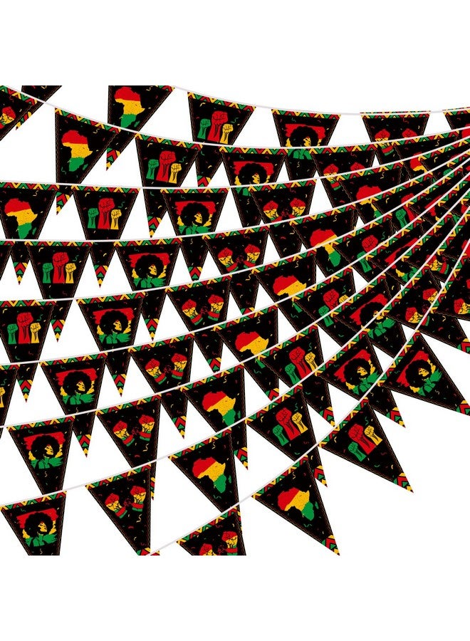 Hestya 10 Pcs Hestya Juneteenth Pennant Banners June 19th Party Decoration Juneteenth Triangle Banner Flags Africa American Pennant Bunting for Freedom June 19th Black History Month Party Supplies - Image 1