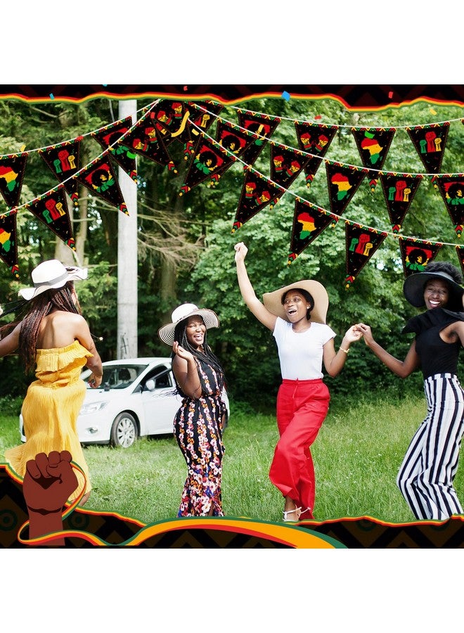Hestya 10 Pcs Hestya Juneteenth Pennant Banners June 19th Party Decoration Juneteenth Triangle Banner Flags Africa American Pennant Bunting for Freedom June 19th Black History Month Party Supplies - Image 5