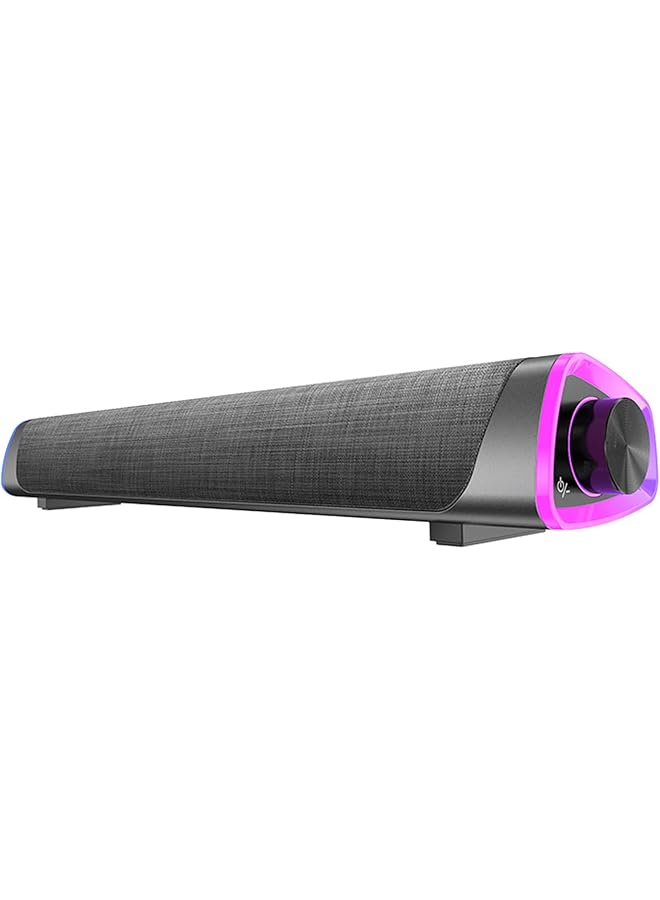 erorex Usb Wired Computer Speaker Rgb Computer Sound Bar Desktop Speaker 3D Stereo Surround Sound Box With Volume Knob 3.5Mm Audio Input For Desktop Pc Laptop Smartphone Tablet - Image 1