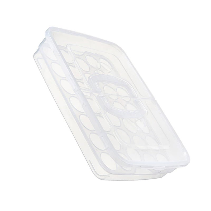 Portable Egg Holder With Handle White Sealing Storage Box 34 Compartment Refrigerator Container - Image 2