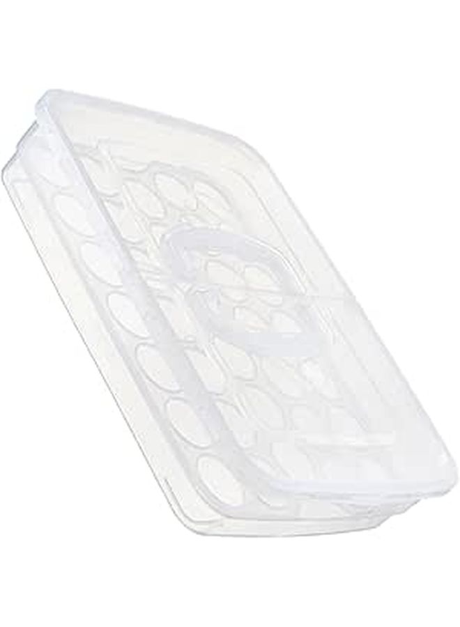 Portable Egg Holder With Handle White Sealing Storage Box 34 Compartment Refrigerator Container - Image 1