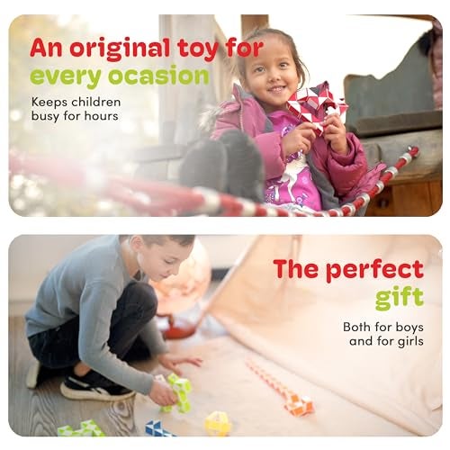 CUBIDI® Magic Snake Cube | Fidget Snake Toy for Kids | Travel Toys for Kids Ages 4-8 | Great Gift for Boys and Girls Birthday, Christmas, Stocking Stuffers - 24 Blocks | 0.9 inch x 0.7 inch | Blue - Image 2