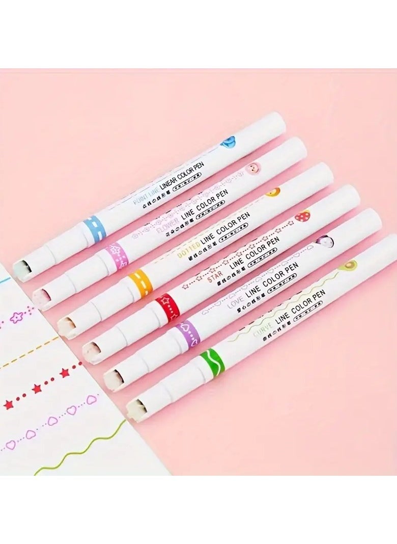 Generic Set Of 6 Pens With Different Designs To Decorate Texts And Notes  - Image 5