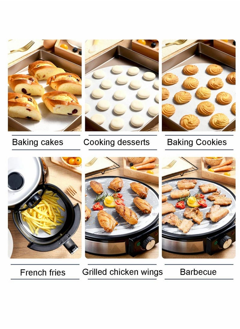 SYOSI - Parchment Paper Rounds for Air Fryer  200pcs 8 Inch Unbleached Baking Paper for Oven Nonstick Uses for Baking Cookies, Bread, Meat, Pizza, Toaster Oven - Image 1