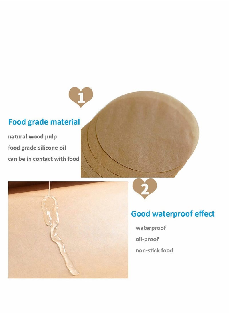 SYOSI - Parchment Paper Rounds for Air Fryer  200pcs 8 Inch Unbleached Baking Paper for Oven Nonstick Uses for Baking Cookies, Bread, Meat, Pizza, Toaster Oven - Image 1