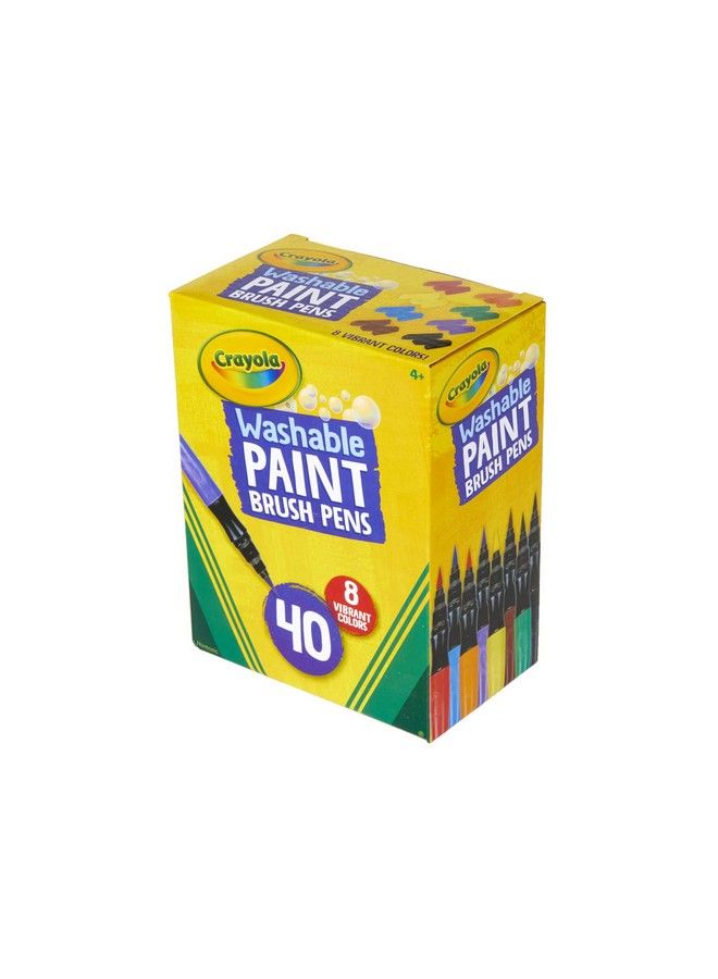 Crayola No Drip Paint Brush Pens Assorted Colors Paint Set 40 Count Creative Gift For Kids And Teens - Image 3