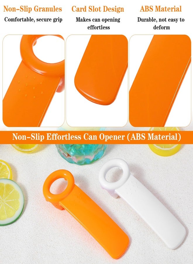 Thrymme 2Pcs Church Key Can Openers, 5.51-Inch Jar Popper Lid Opener for Seniors & Arthritis, Plastic Church Key Can Opener for Sealed Lids (White & Orange) - Image 3